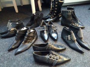 Assortment of Wicklepicker shoes and boots. 